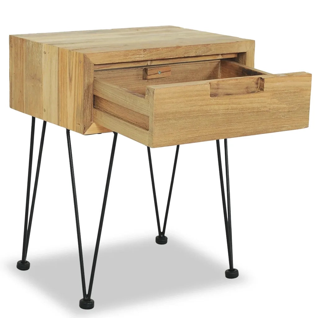 Comodino 40x30x50 cm in Legno Massello di Teak cod mxl 30915