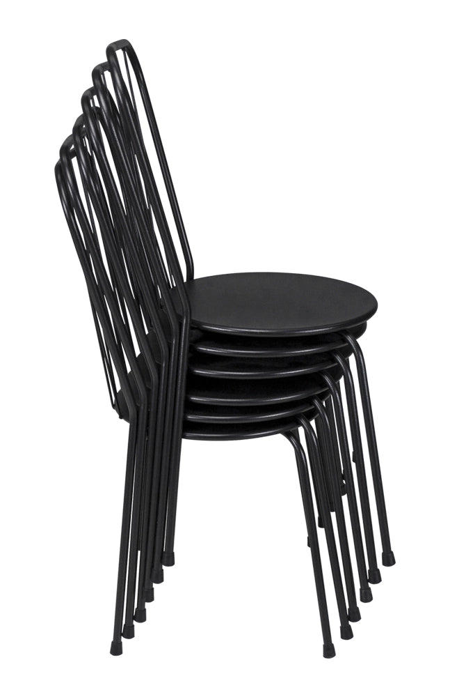 Sedia industriale in metallo nero, sedia da esterno impilabile (2 pz) - Molly - SD10MOM