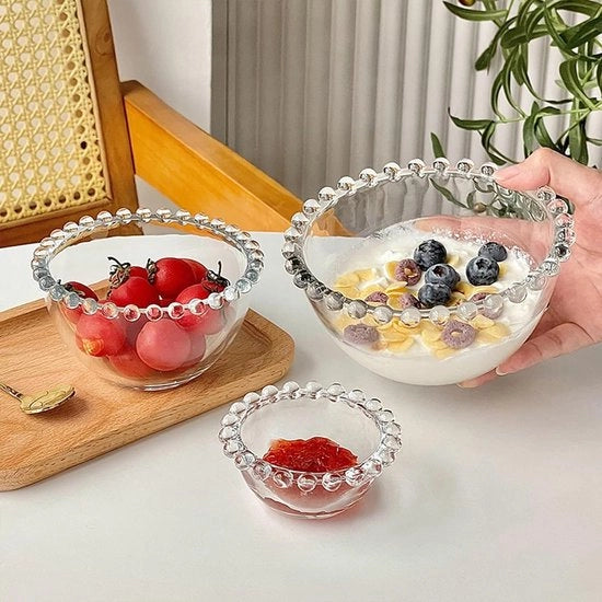 Set di piatti in vetro per dessert, snack, insalata e contorno da 3 pezzi
