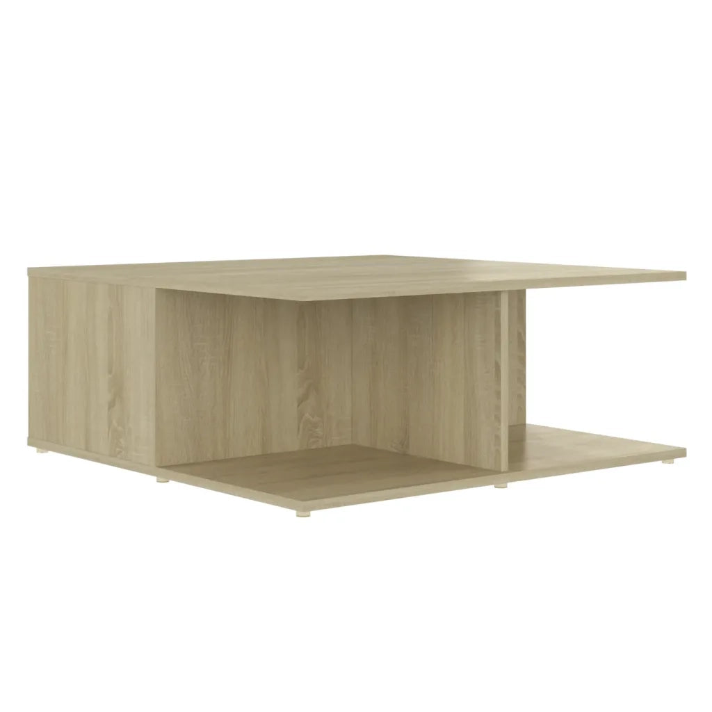 Tavolino Salotto Bianco e Rovere Sonoma 80x80x31cm Multistrato 806881