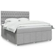 Giroletto a Molle con Materasso Grigio Chiaro180x200 cm Tessuto