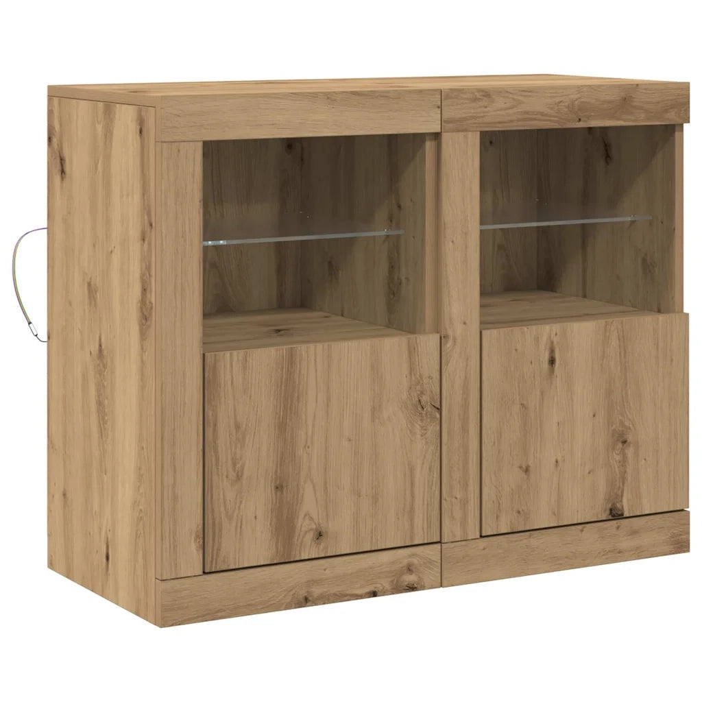 Madia LED 2 pcs Rovere artigianale 41 x 37 x 67 cm 863021