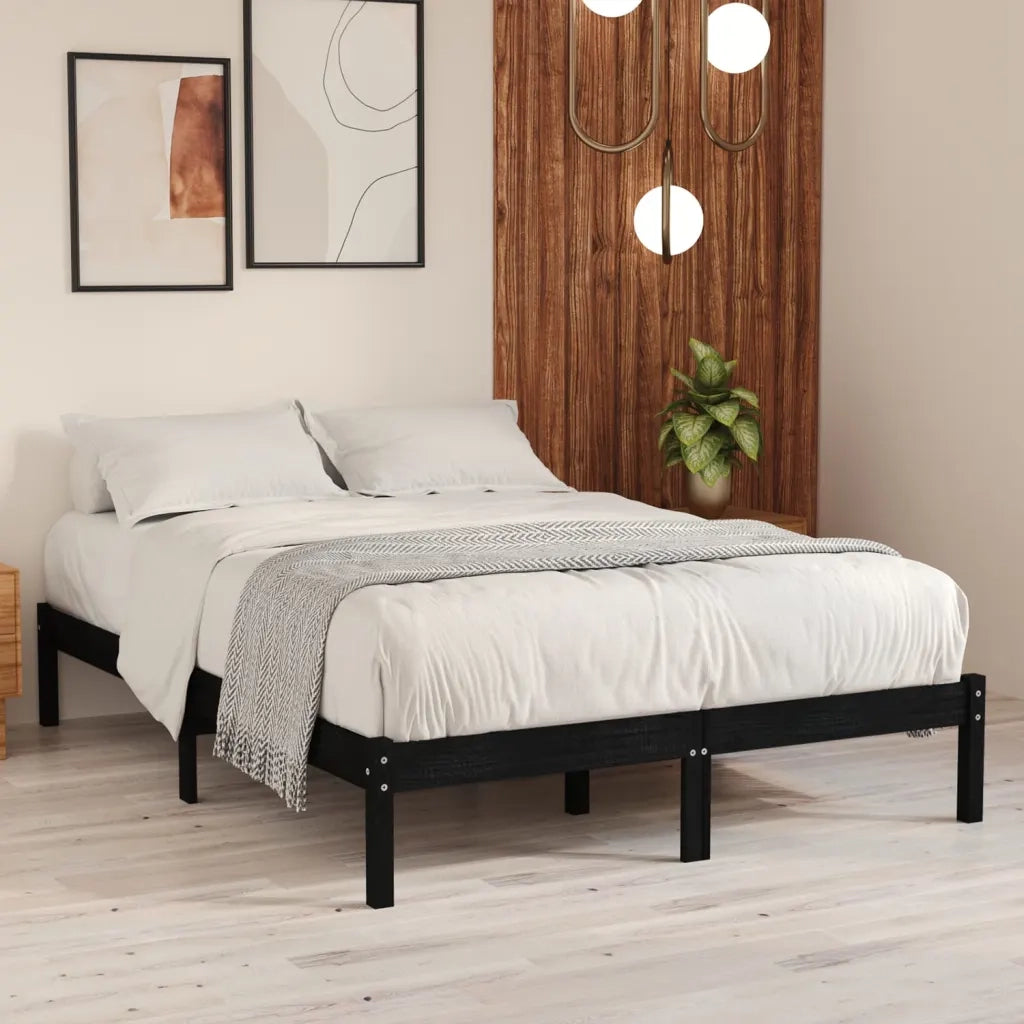 Giroletto Nero in Legno Massello 150x200 cm King Size 810026