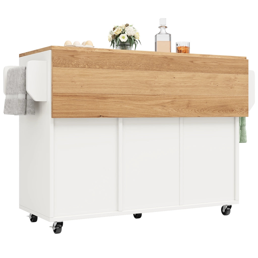 Tavolo da Pranzo Multifunzionale con Ripiani e Vano Contenitore ¨C MINIMAL ¨C Bianco, Effetto Legno
