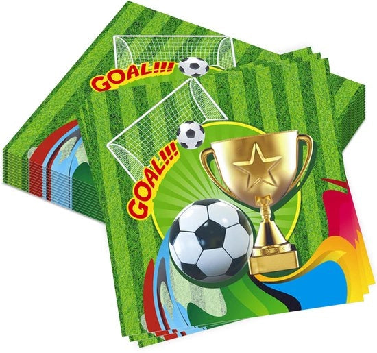 Servetten da Calcio 40 pezzi - Servetten in Carta - Decorazione da Tavola - Tema Calcio - Servetten per Compleanno - Decorazione per Festa del Tifoso - Servetten per Festa