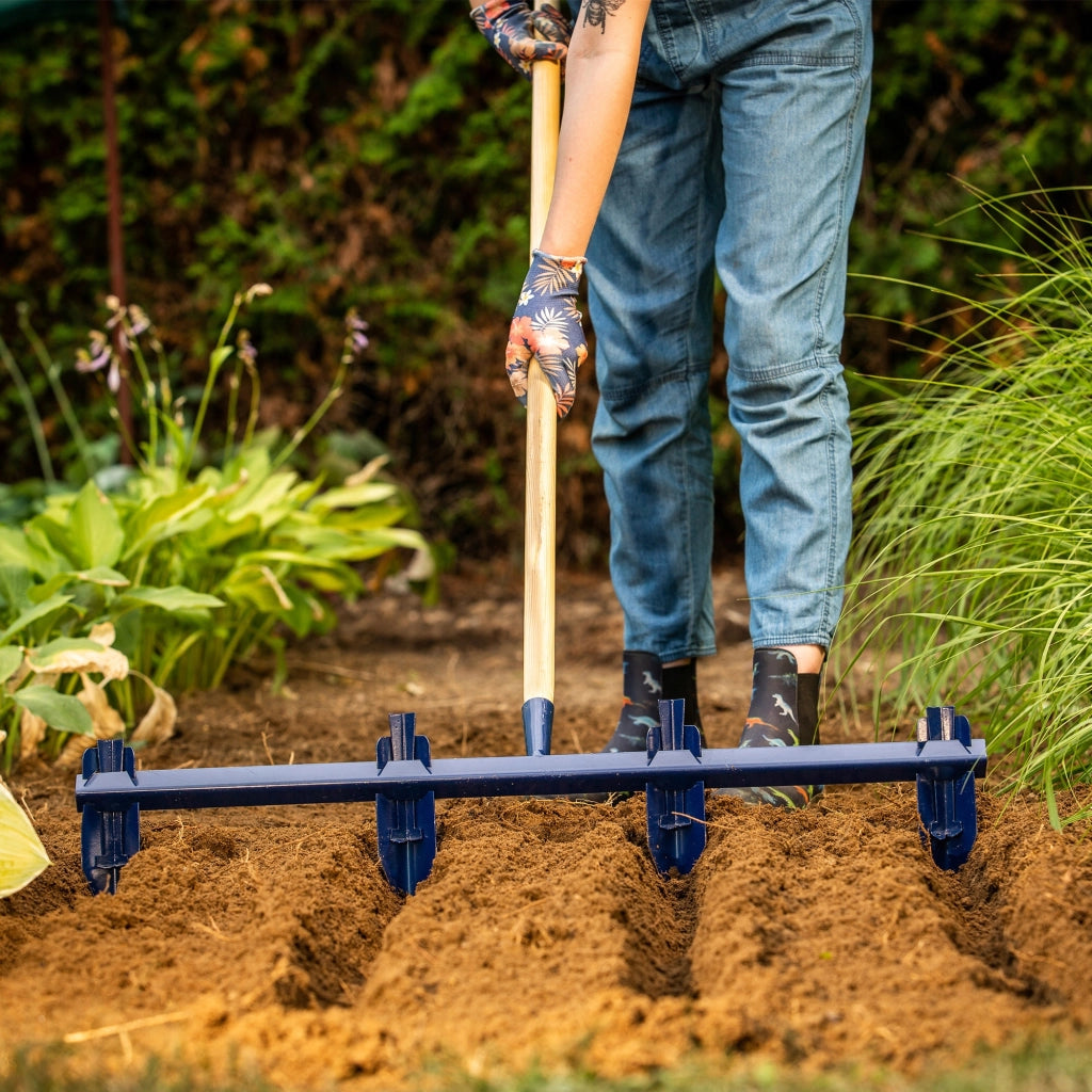 Marcatore da giardino KADAX per piantare e seminare, regolabile, 4 punte, grande, 80 cm, solido