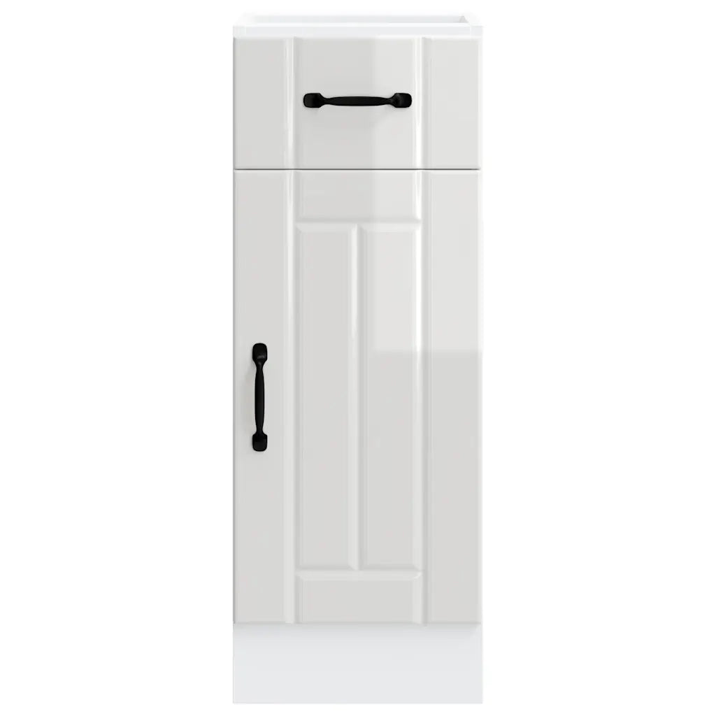 Base da Cucina Lucca Bianco Lucido in Legno Multistrato 853699