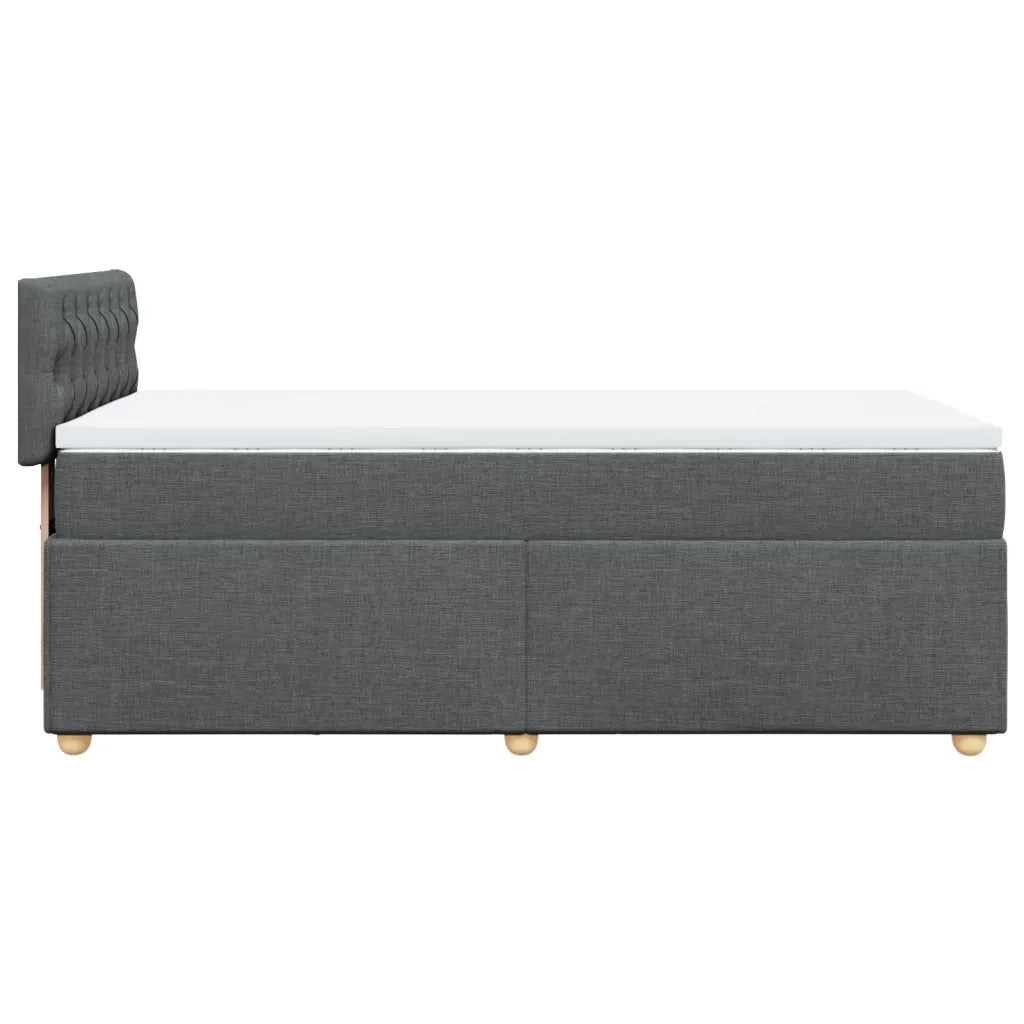 Giroletto a Molle con Materasso Grigio Scuro 100x200 cm Tessuto