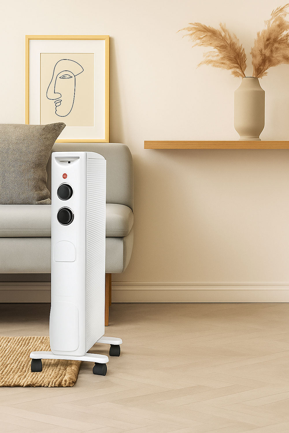 Radiatore Elettrico Giulietta 1000-1500 W IP24 con Pannello in Mica Bianco