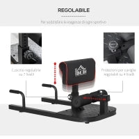 Macchina Squat 3 in 1, Macchina per Deep Sissy Squat Sit Up Push Up Regolabile Acciaio, Multifunzione, per Fitness, Allenamento, Leg Press, Addominali e Flessioni, Nero