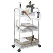 Carrello Portaoggetti a 3 Livelli 37x28x68 cm in Acrilico 4012378