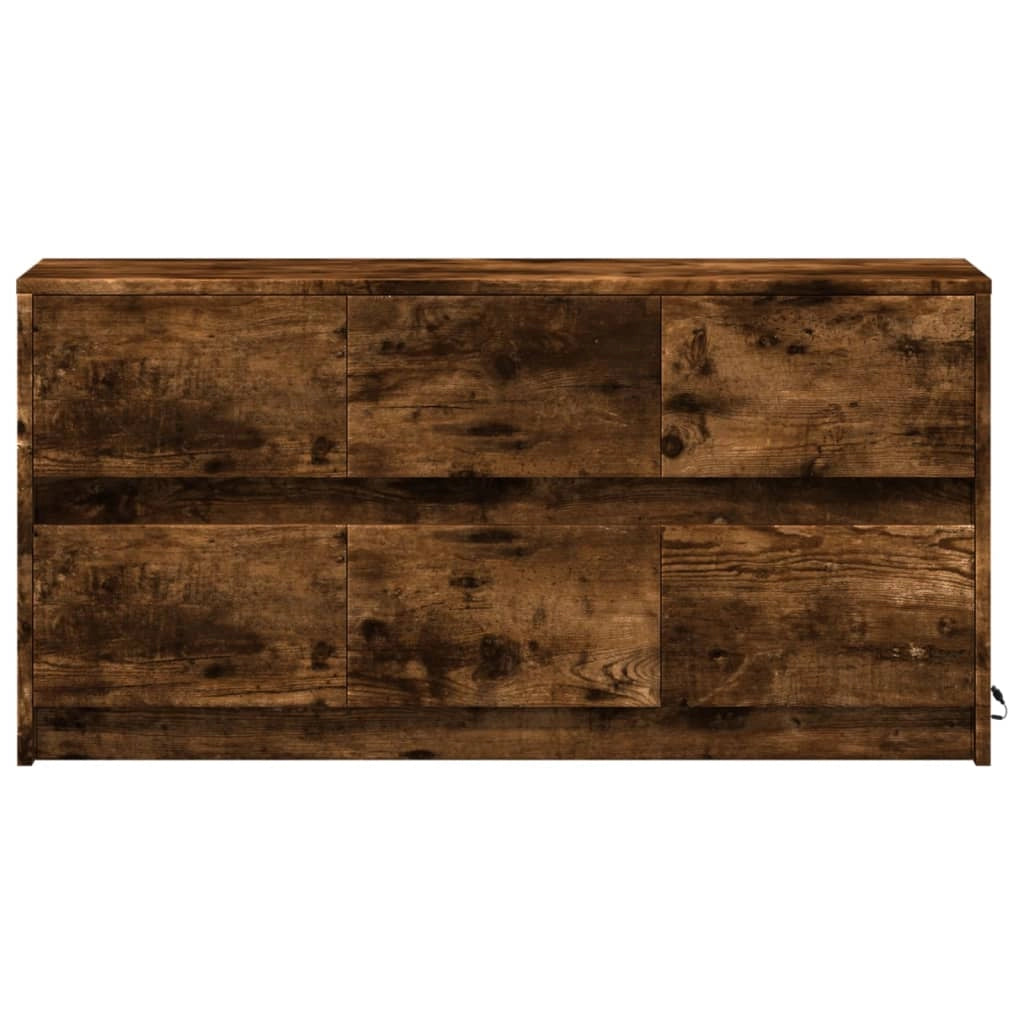 Mobile TV multimediale mensola TV credenza mobile TV per sala da pranzo soggiorno camera da letto con illuminazione a LED rovere affumicato 100 x 34 x 50 cm legno ingegnerizzato marrone 02_0026472