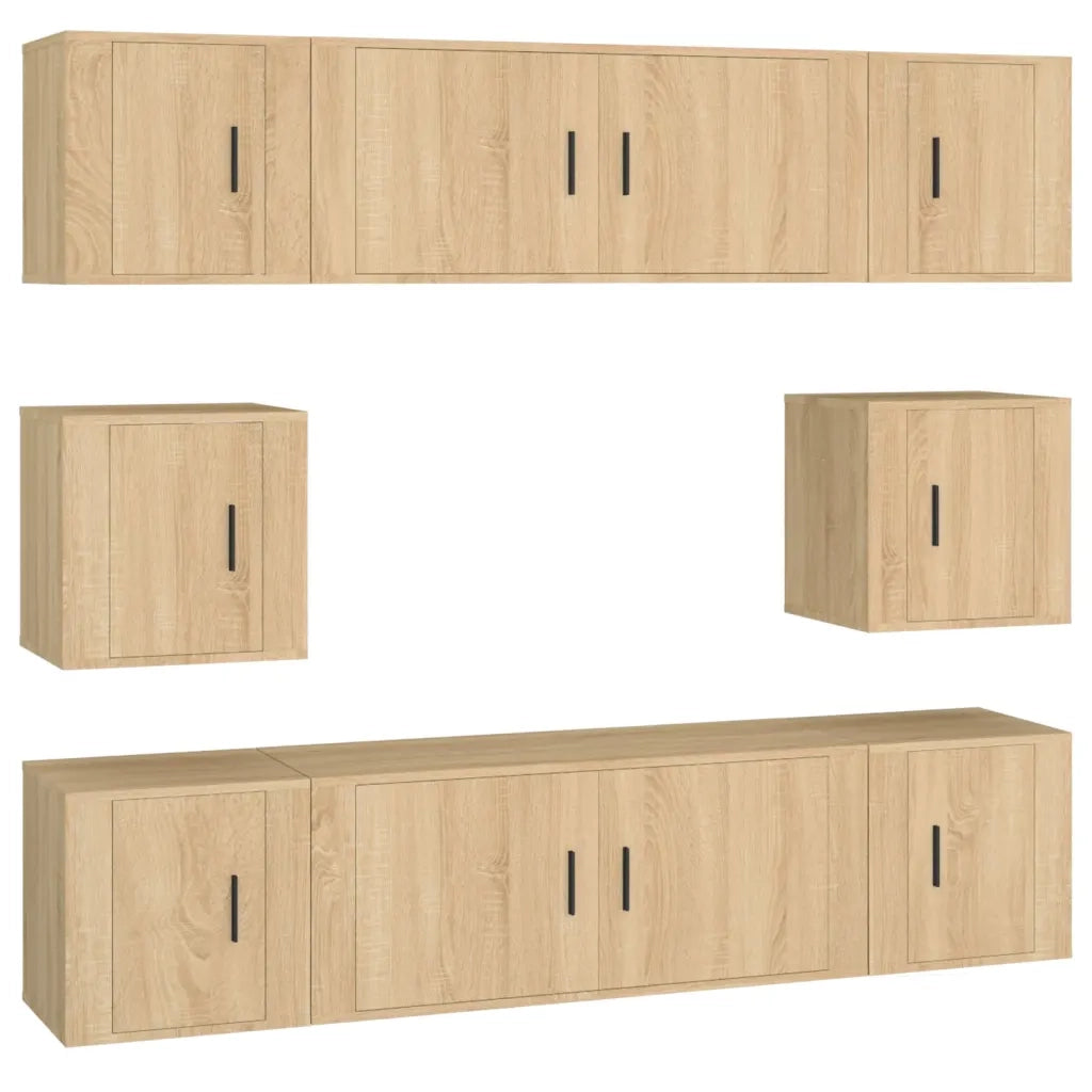 vidaXL Set Mobili Porta TV 8pz Rovere Sonoma in Legno Multistrato