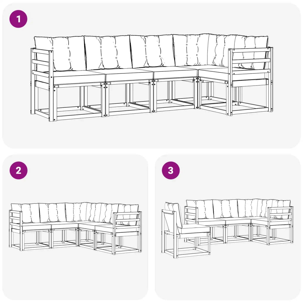 Set di divani da esterno 5 pz Bianco e Beige 3389467