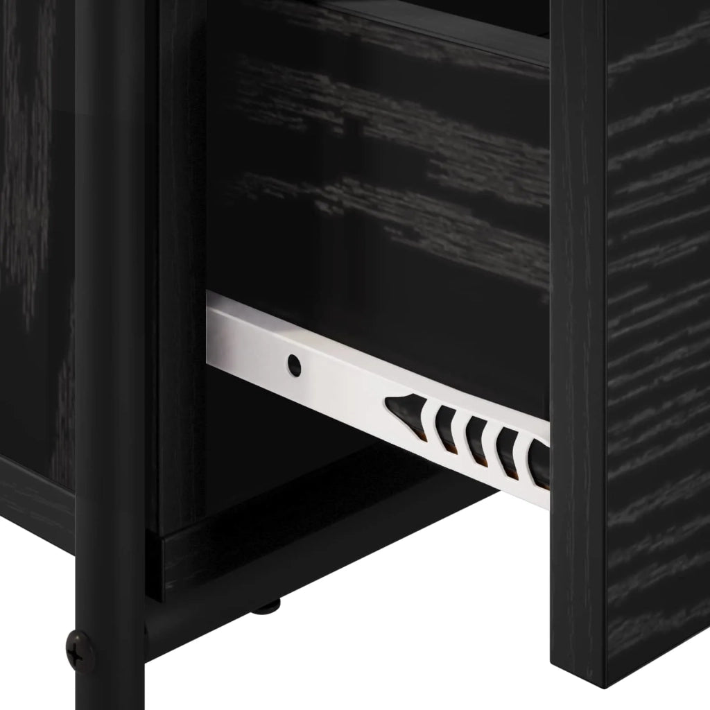 Armadio da Notte Rovere Nero 40 x 30 x 50 cm 8013482