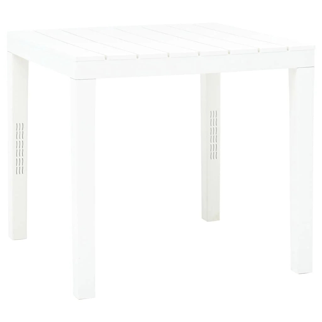 Tavolo da giardino con 2 panche in plastica bianca 02_0018689