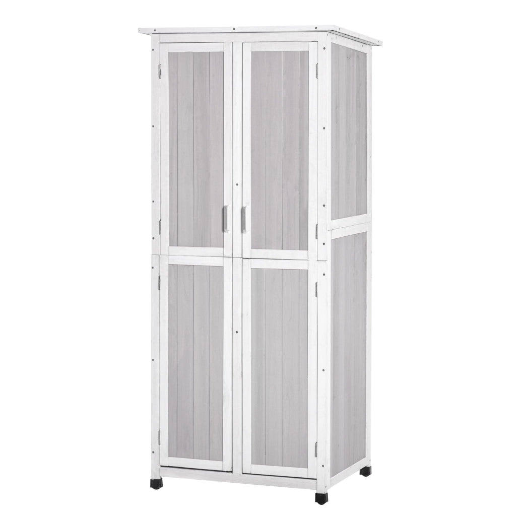 Casetta Porta Attrezzi in Legno ¨C zephmum ¨C Grigio 77x58x175 cm