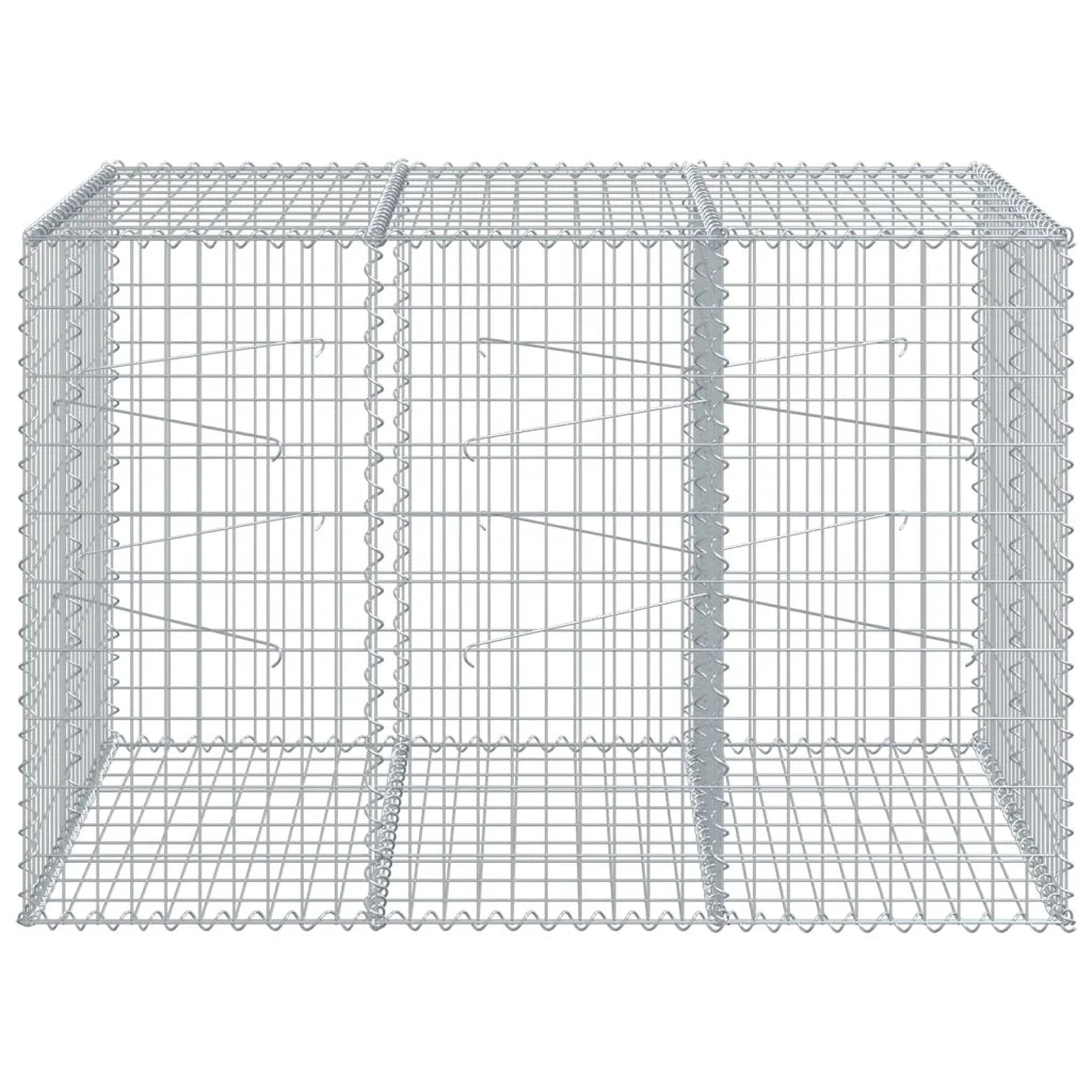 Cesto Gabbione con Copertura 150x100x100 cm in Ferro Zincato