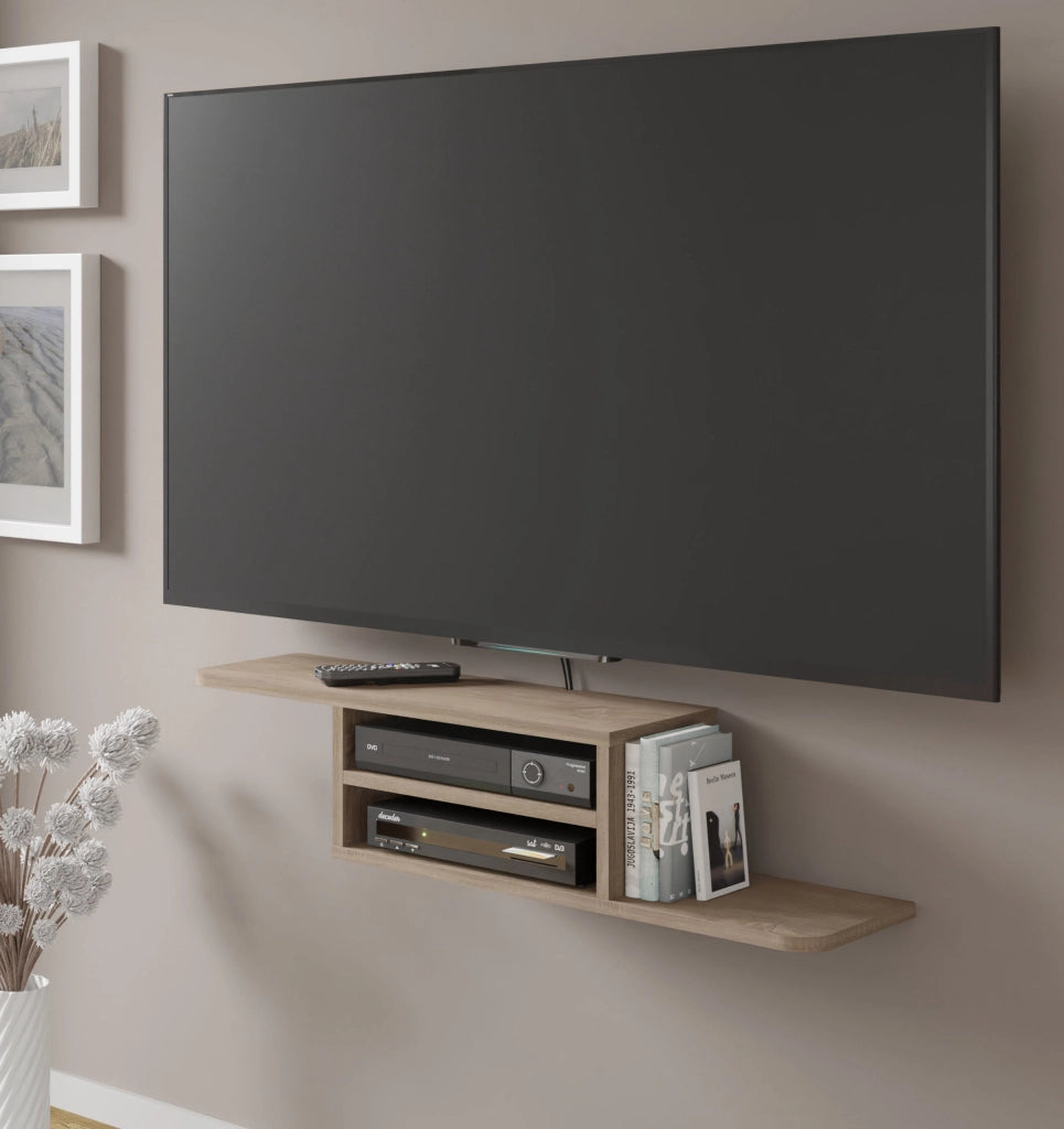 Mobile porta TV sospeso minimal DEDAL cm 90x22x20h  Rovere chiaro