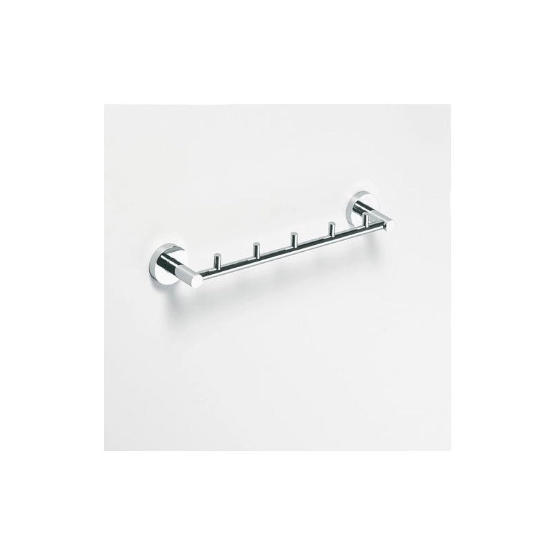 Gancio OMEGA 5 ganci ottone cromato 39,5x5,5x7cm