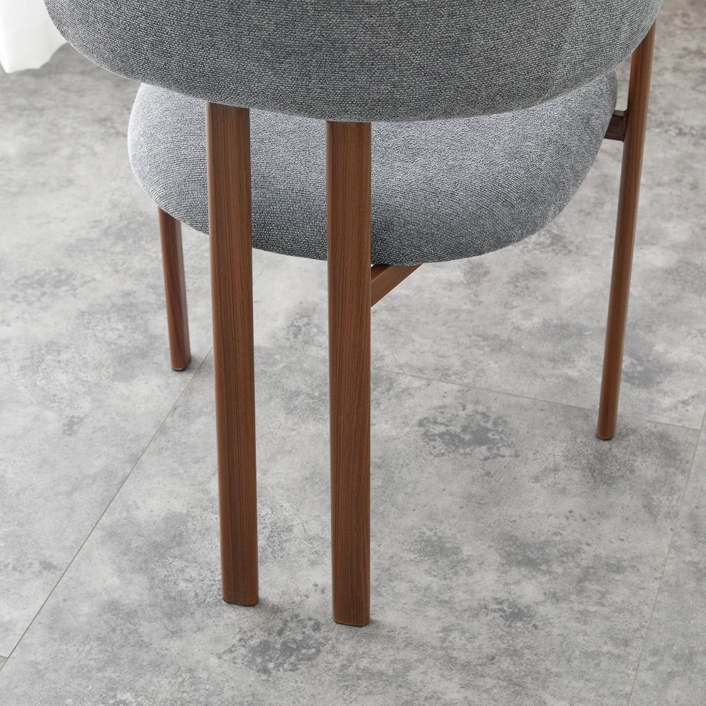 Sedie da Pranzo Set 4 Pezzi ¨C Xylo ¨C Tessuto Grigio con Gambe in Metallo
