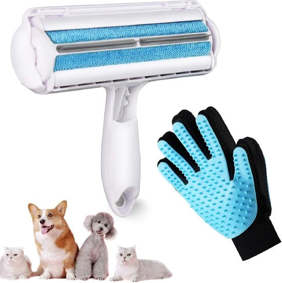 Set di pennelli per pulire pelo di animale 2 pezzi, rimuovi pelo di gatto/cane per letto di animale, rullo di lana riciclabile lavabile & rimuovi pelo di gatto per divano, tappeto