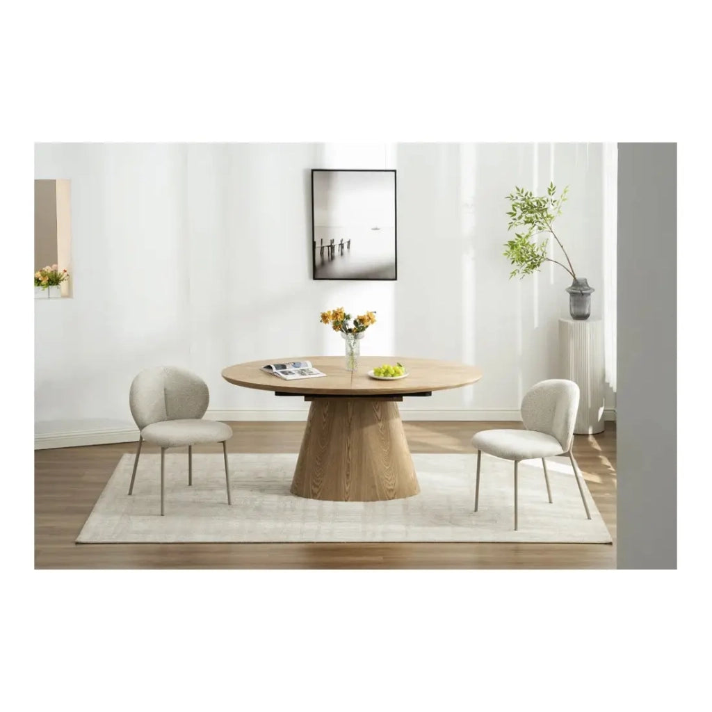 Tavolo da pranzo LUMEA – Ovale allungabile da 160 a 200 cm – Effetto legno – Stile rustico