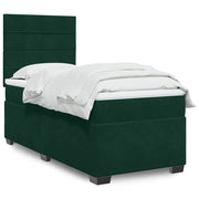 Giroletto a Molle con Materasso Verde Scuro 80x200 cm Velluto 3290765