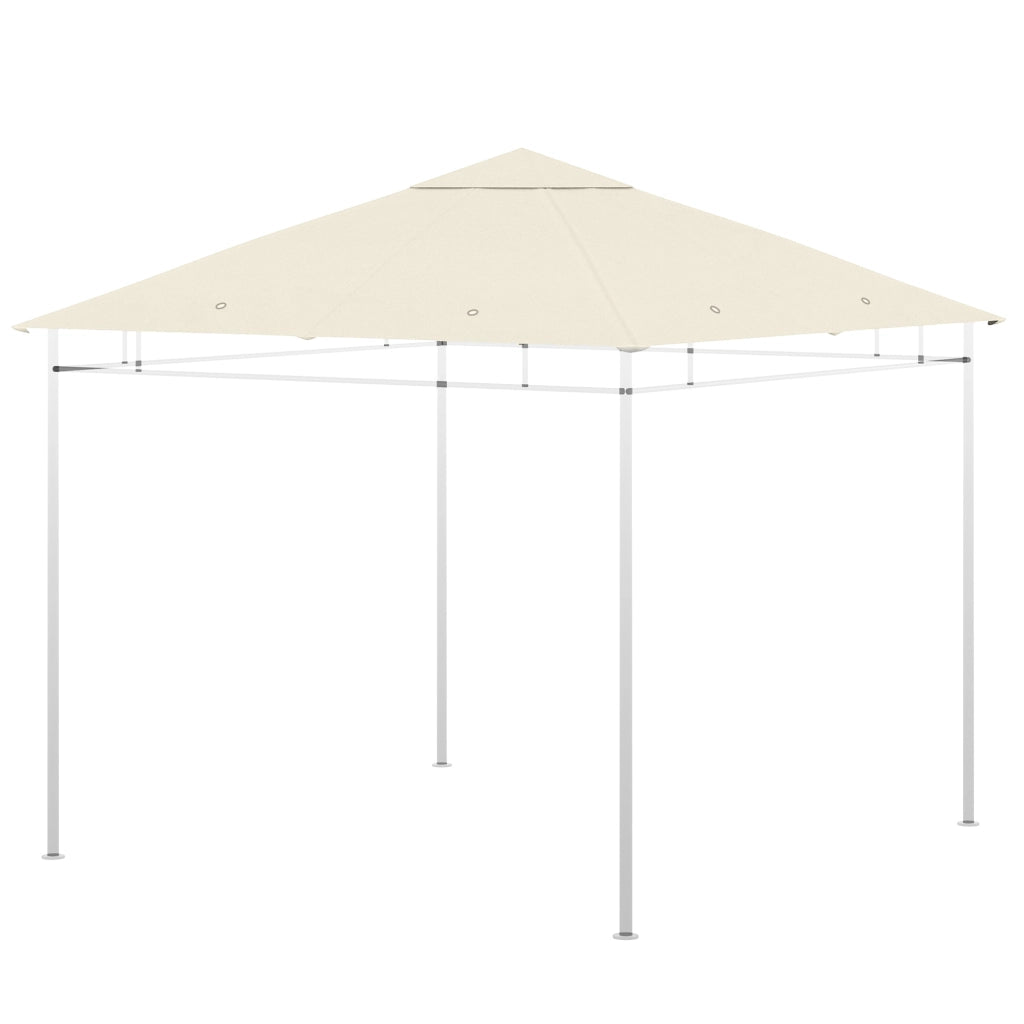 Tetto di Ricambio per Gazebo 3x3 m con Prese d'Aria e Fori di Drenaggio in Poliestere Crema