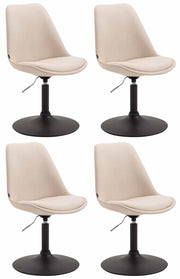 Set di 4 sedie da pranzo in tessuto Maverick crema,nero