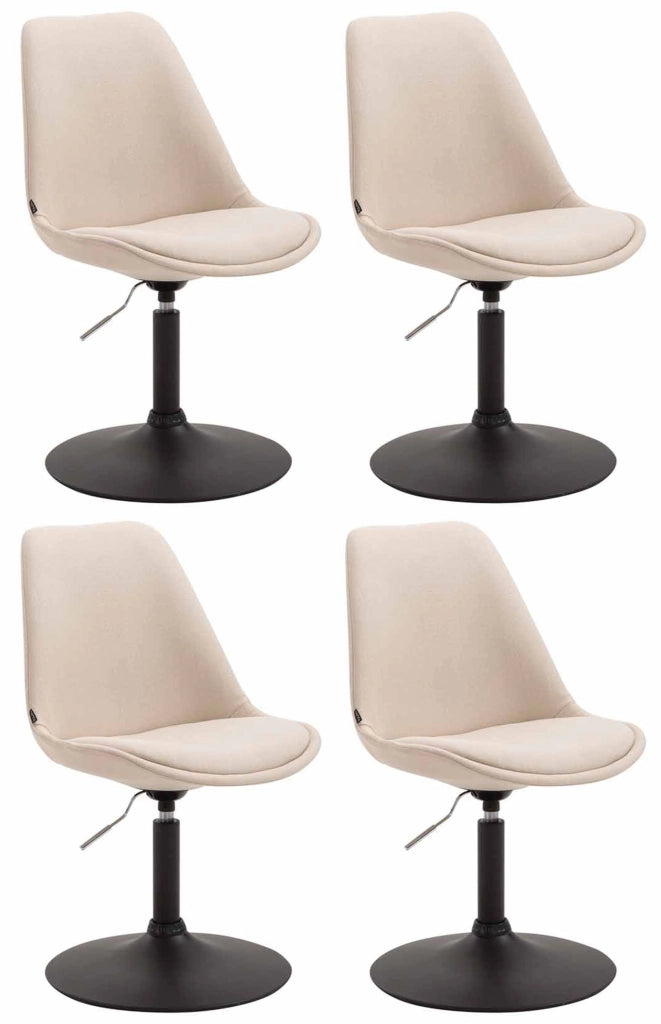 Set di 4 sedie da pranzo in tessuto Maverick crema,nero