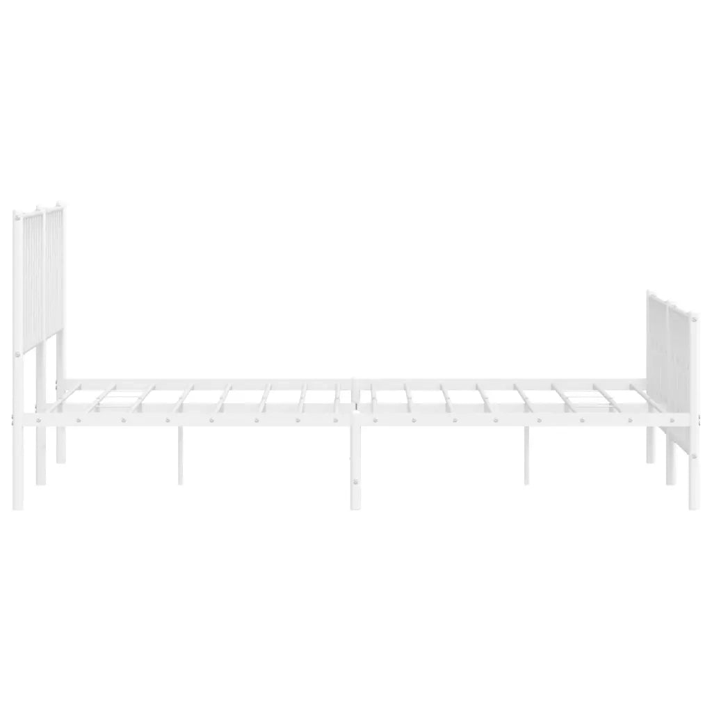 Giroletto con Testiera e Pediera-Struttura Letto Metallo Bianco 183x213 cm 969227