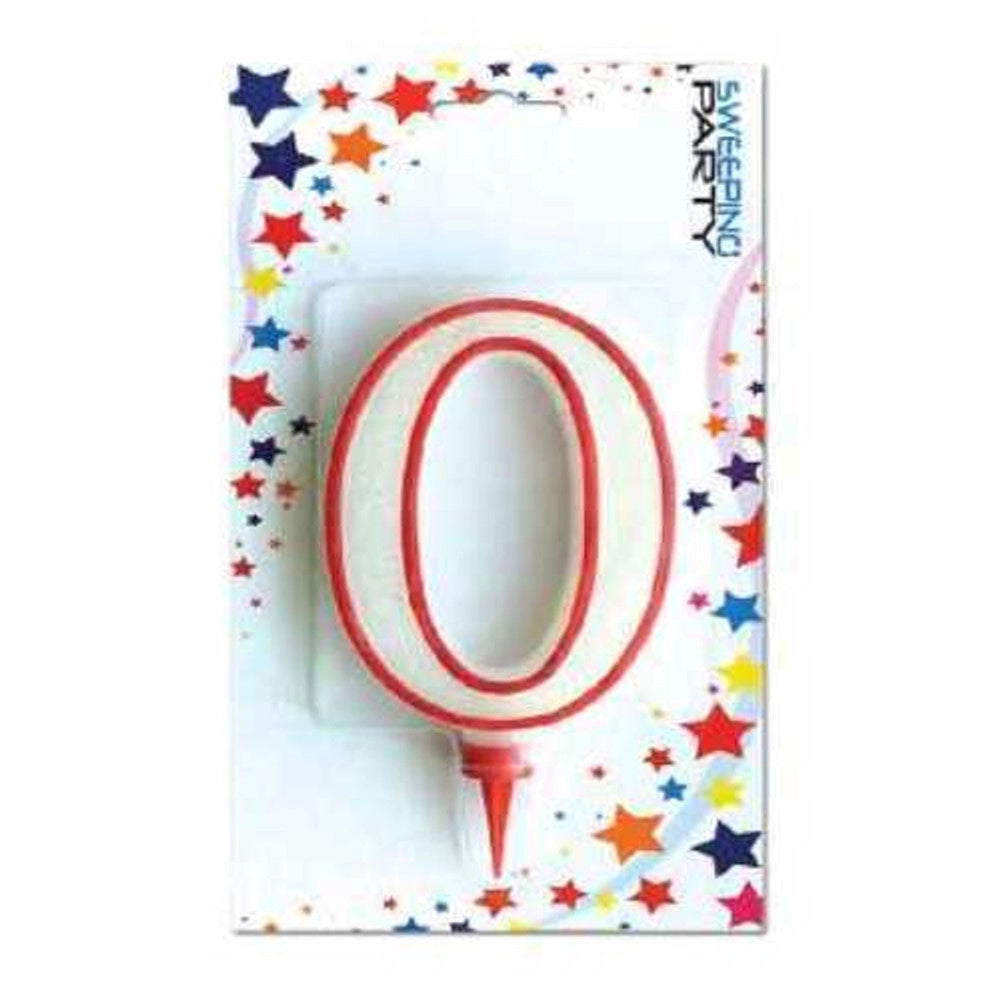 Trade Shop - Candela Gigante Glitter Numero 0 Compleanno Candelina Festa Animazione Party -