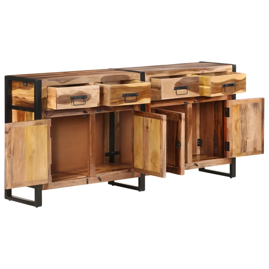Credenza 172x35x80 cm in Legno di Acacia con Finitura Ambra 321698