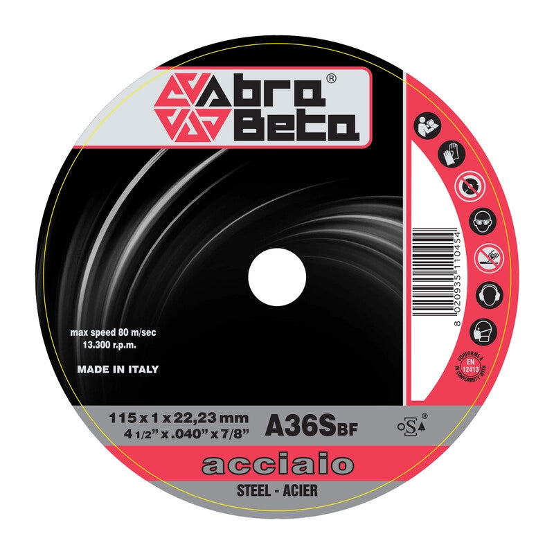 ABRABETA DISCO P/FERRO D 115X1,0 MM- 50,0 pz