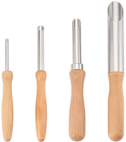 Perforatore a roncole per rietelli in acciaio inossidabile - maniglia in legno - per 4 diverse misure - strumento essenziale per stans