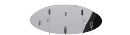 SOSPENSIONE CROMO 5 LUCI TONDA VETRI VERDE 1181CR-S5 T-VE