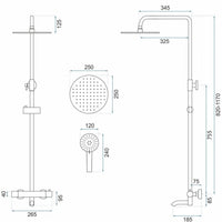 Set Doccia Da Incasso Con Termostatato Lungo Gold