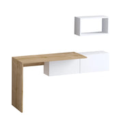 Scrivania in legno "Tiff" - 145 x 45 x 74 cm - Rovere bianco