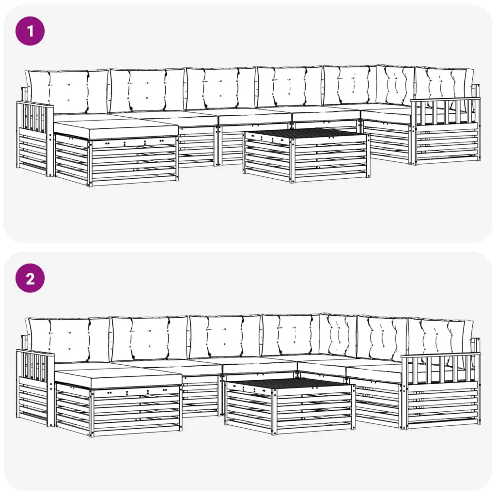 Set di divani da esterno 8 pcs Grigio Naturale e Chiaro 3373851