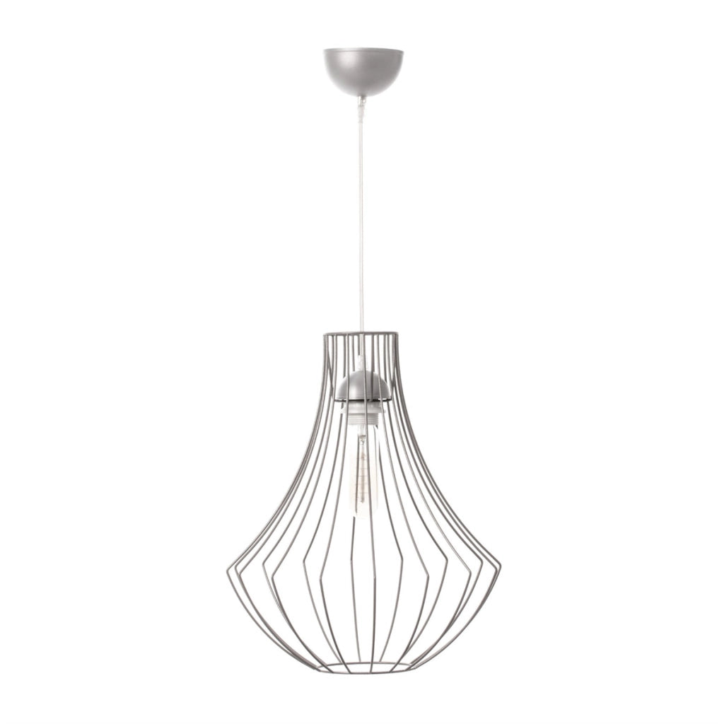 Lampada a sospensione Jasmin in metallo argentato