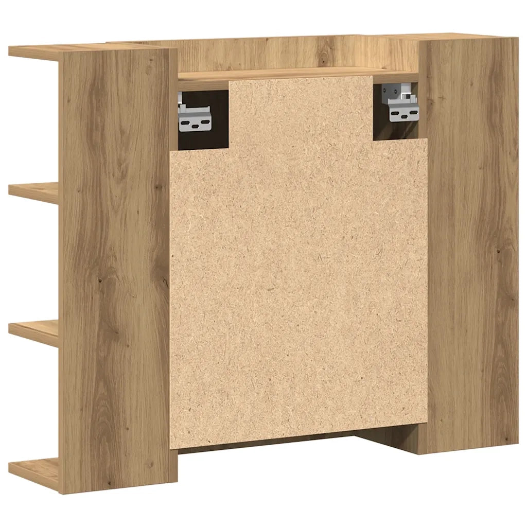 vidaXL Mobile da Bagno Specchio Rovere Artigianale Legno Multistrato