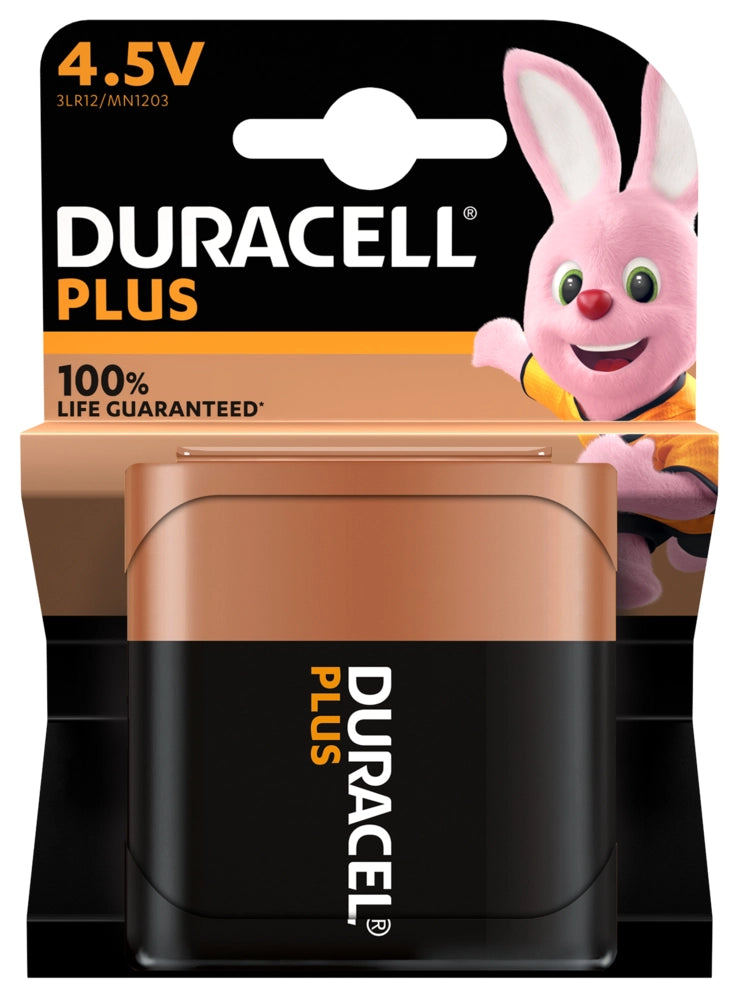 Blister 1 batteria 4,5V piatta DURACELL plus alcalina 3LR12