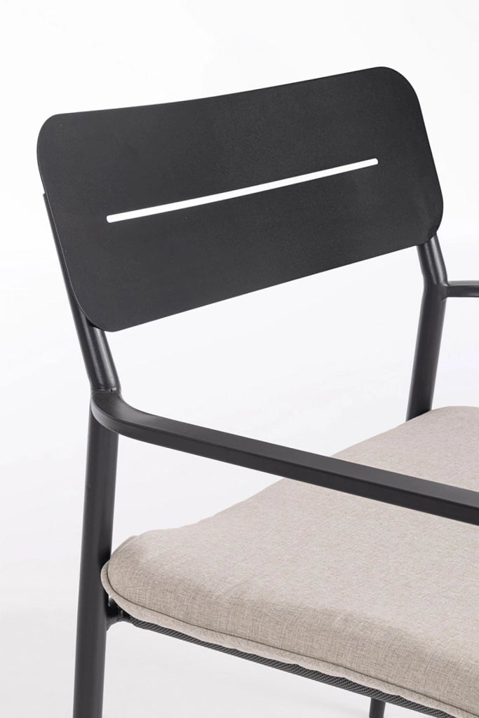 Set 5 Pezzi Salotto da Giardino con Divano 2 Poltrone e 2 Tavolini in Acciaio e Spunpoly Gargano Antracite