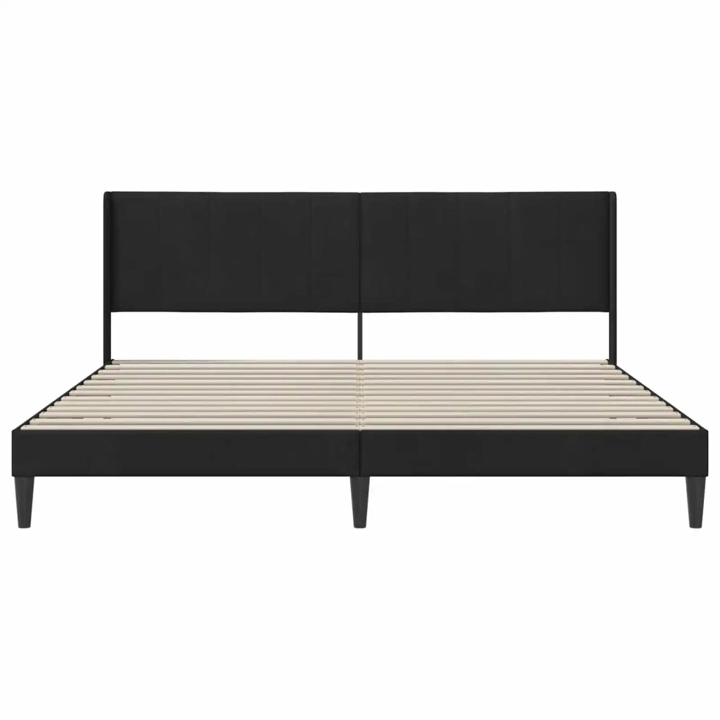 Struttura del letto con testiera Nero 200 x 200 cm Velluto