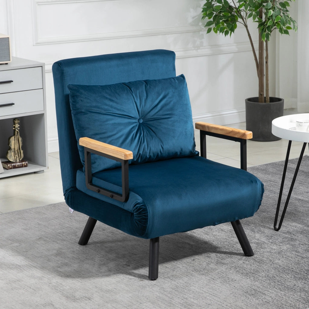 Letto Singolo Pieghevole Convertibile 4 in 1 ¨C zephmum ¨C Blu 63x73x81 cm