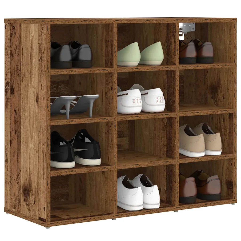vidaXL Scarpiera Legno vecchio 77.5 x 30 x 67 cm Legno multistrato