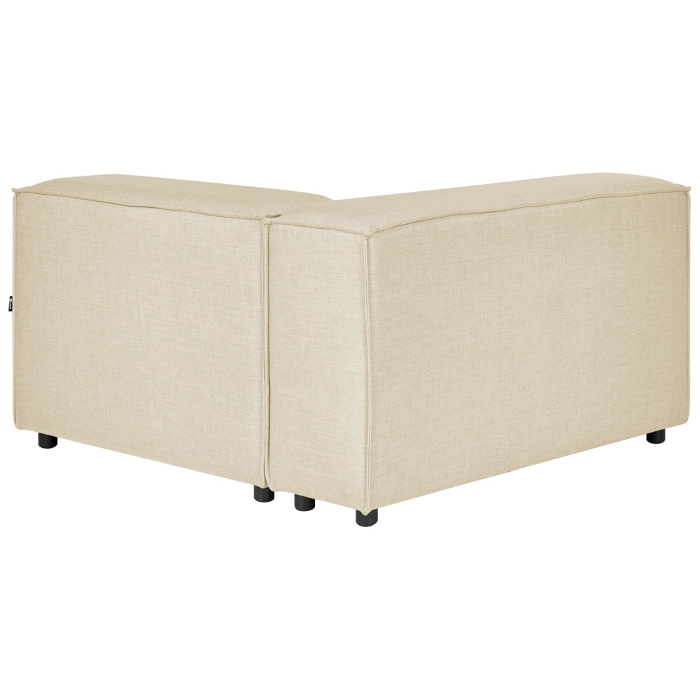 Divano modulare a destra Divano angolare componibile a 3 posti in lino beige con gambe nere Soggiorno moderno