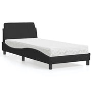 Letto con Materasso Nero 90x200 cm in Velluto