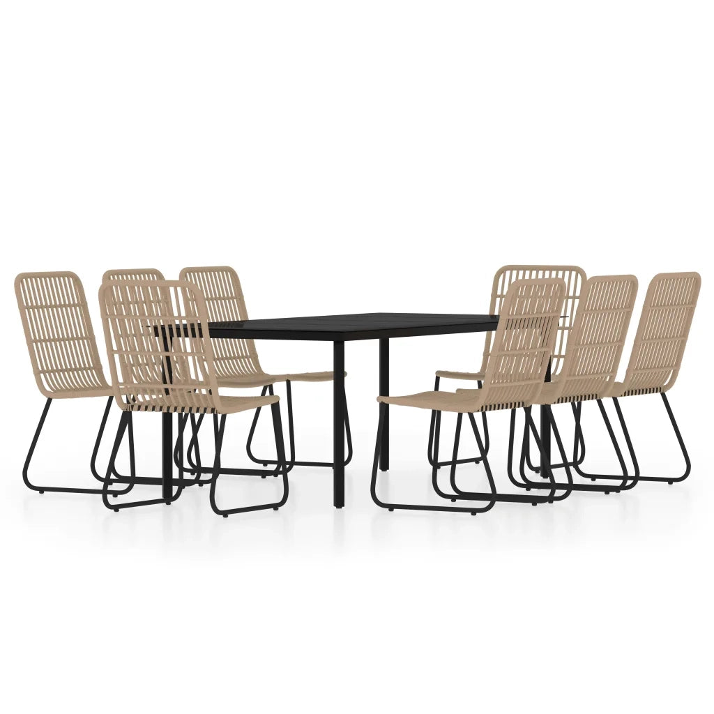 Set da Pranzo per Giardino 9 pz con Cuscini Rovere 3099166